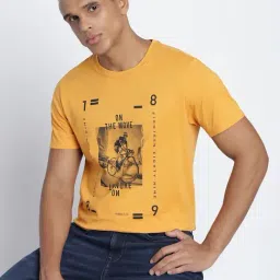 Lee Mustard Cotton Slim Fit Printed T-Shirt image 4