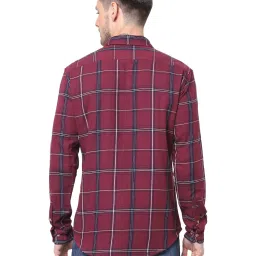 celio celio* Maroon Regular Fit Check Cotton Shirt image 2