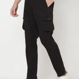 Octave Black Regular Fit Trackpants image 3