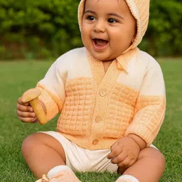 Little Angels Girls Colourblocked Woollen Cardigan-picture-24