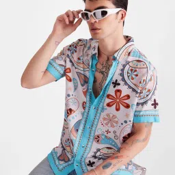 The Souled Store Off White Regular Fit TSS Originals: Indie Block Holiday Shirt image 1