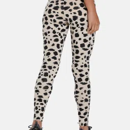 Puma Beige & Black Printed Mid Rise Tights image 2