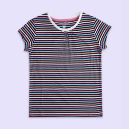 Pantaloons Junior Multicolor Cotton Striped T-Shirt image 1