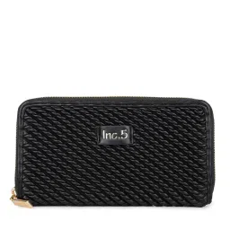 Inc.5 Black Textured Zip Around Wallet For Women image 2