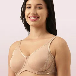 Enamor Beige Under Wired Non Padded Full Coverage Bra image 3