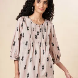 Marigold Lane Beige Printed Tunic image 1