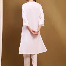 Biba White Straight Kurta image 2