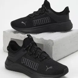 Puma Men's Softride Astro Slip Black Running Shoes image 1