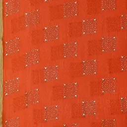 Ishin Orange Printed Saree With Blouse image 5