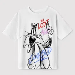 The Souled Store White Relaxed Print T-Shirt image 2