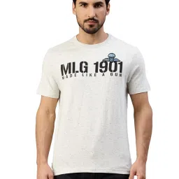 Royal Enfield Military Pride Ecru Regular Fit Printed Crew T-Shirt image 1