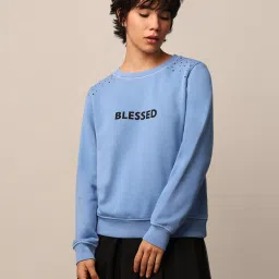 Only Blue Graphic Print Sweatshirt image 2