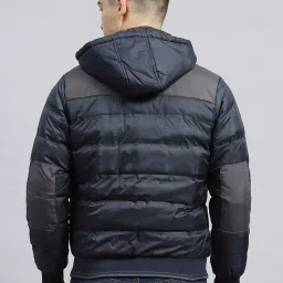 Monte Carlo Navy Blue Regular Fit Quilted Hooded Jacket image 2