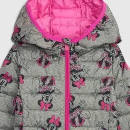 GAP Girls Grey Character Based Puffer Jacket image 3