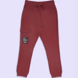 Pantaloons Junior Wine Cotton Printed Trackpants image 1