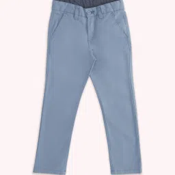 Pantaloons Junior Blue Cotton Regular Fit Trousers image 1