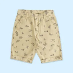 Pantaloons Junior Beige Cotton Printed Shorts image 1