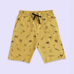 Pantaloons Junior Boys Yellow Cotton Printed Shorts image 1
