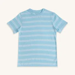 Pantaloons Junior Blue Cotton Striped T-Shirt image 1