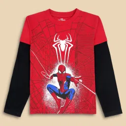 Kidsville Red Printed Full Sleeves T-Shirt image 1