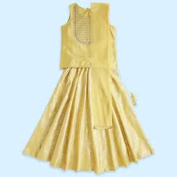 Akkriti by Pantaloons Kids Mustard Embroidered Lehenga Cholis image 1