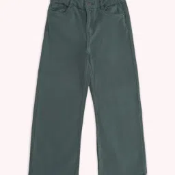 Pantaloons Junior Olive Cotton Regular Fit Trousers image 1