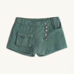 Pantaloons Junior Olive Cotton Regular Fit Skirt image 1