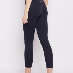 Clovia Navy Polyester Regular Fit Solid Track Pants image 2