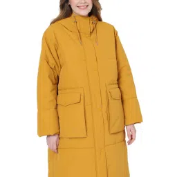 Vero Moda Mustard Quilted Longline Jacket image 1