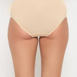 Clovia Beige Cotton Regular Fit Solid Panties image 2