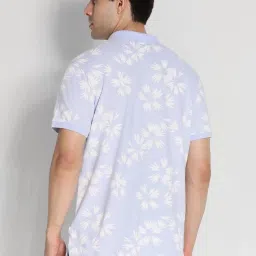 American Eagle Blue Cotton Regular Fit Printed Polo T-Shirt image 2