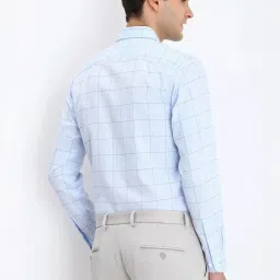 Allen Solly Blue Cotton Slim Fit Checks Shirt image 2