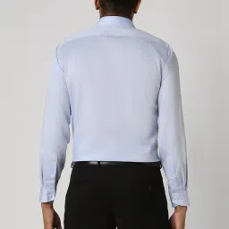 Van Heusen Blue Cotton Regular Fit Self Pattern Shirt image 2