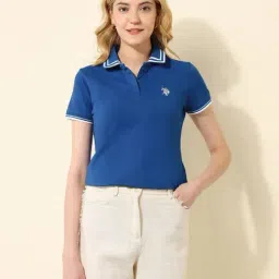 U.S. Polo Assn. Blue Cotton Regular Fit Polo T-Shirt-picture-19