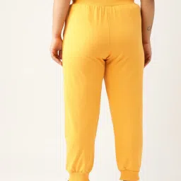 theRebelinme Yellow Fleece Solid Casual Trousers image 2