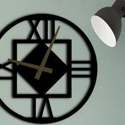 QEZNEF Black Solid Geometric Traditional Wall Clock-picture-38