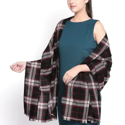Style Quotient Black & Red Checks Shawl image 2