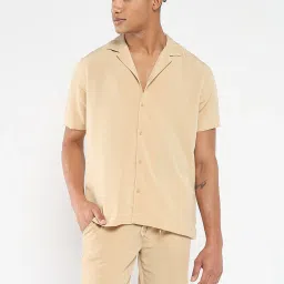 showoffff SHOWOFF Beige Cotton Relaxed Fit  Co-Ords image 2