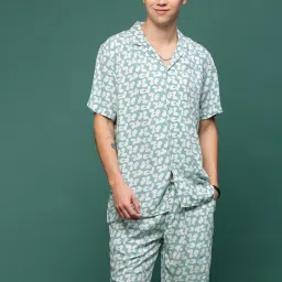 showoffff Showoff Sea Green Cotton Regular Fit Printed Co-Ord Set image 2