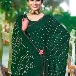 Saree Mall Green Embellished Sarees With Unstitched Blouse image 2