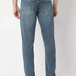 Spykar Blue Cotton Blend Slim Solid Jeans image 2