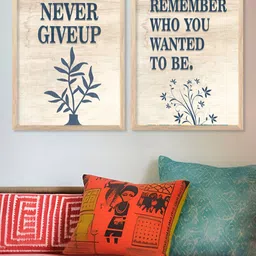Kotart Brown & Blue 2 Pieces Motivational Wooden Wall Arts-image-83