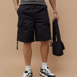 Fame Forever By Lifestyle Black Regular Fit Cargo Shorts-picture-31