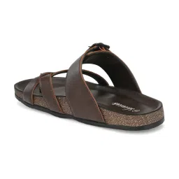Shences Brown Cross Strap Sandals image 5