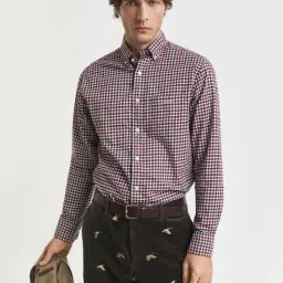 Gant Fashion Plumped Red Regular Fit Checked Shirt-image-69