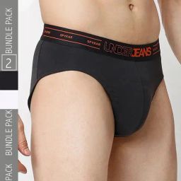 UnderJeans by Spykar Grey & White Regular Fit Briefs - Pack of 2-picture-11