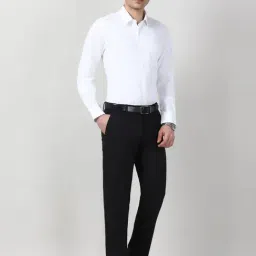 Peter England Black Slim Fit Printed Trousers image 5