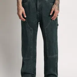 The Bear House Blue Cotton Straight Fit Jeans-image-30