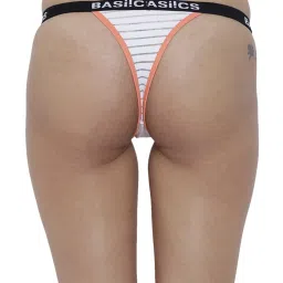 BASIICS by La Intimo White Striped Thong Panty image 2