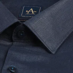 Arrow Men Slim Fit Solid Spread Collar Linen Formal Shirt image 4